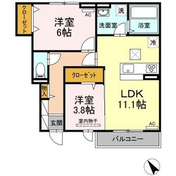 D-room東川口　B棟（D)の物件間取画像